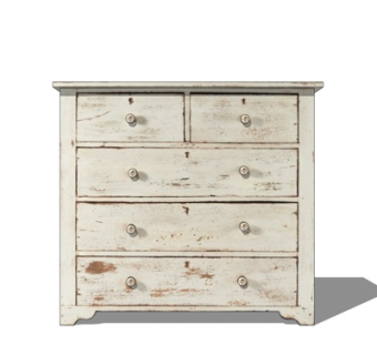 工业风实木边柜su模型