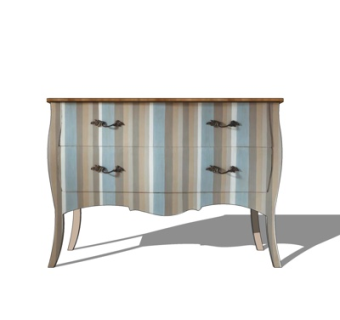 欧式实木边柜su模型