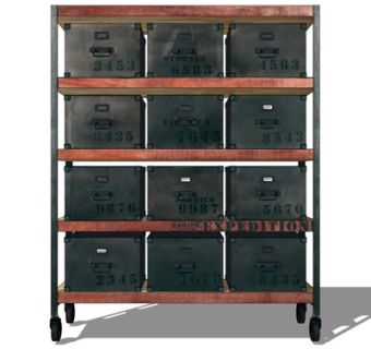 工业风实木边柜su模型