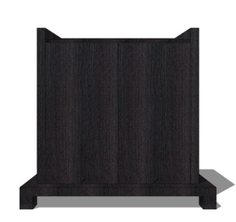 现代实木床头柜su模型