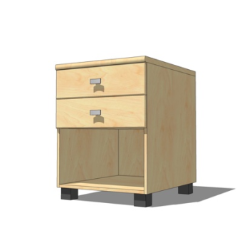 现代实木床头柜su模型