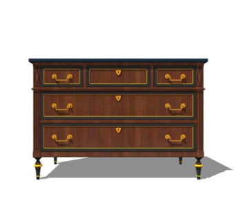 欧式实木边柜su模型