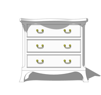 欧式实木床头柜su模型