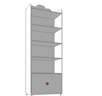 简欧实木装饰架su模型