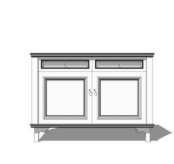 简欧实木边柜su模型