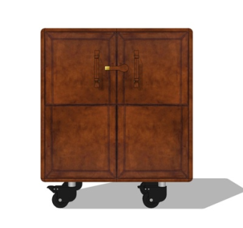 美式实木餐边柜su模型