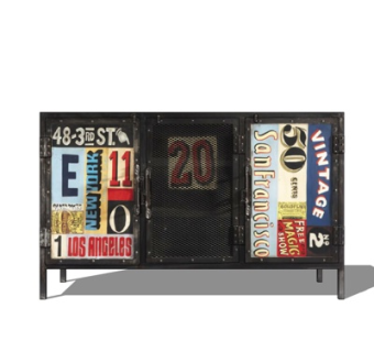 工业风餐边柜su模型