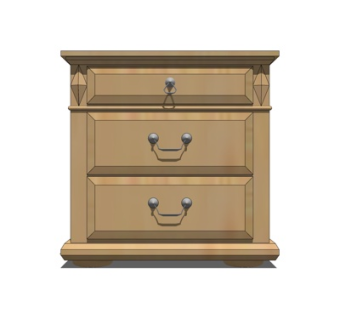 欧式实木床头柜su模型