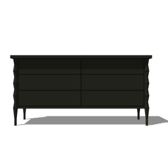 欧式实木边柜su模型