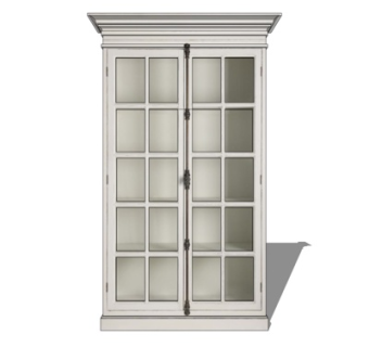 现代玻璃衣柜su模型