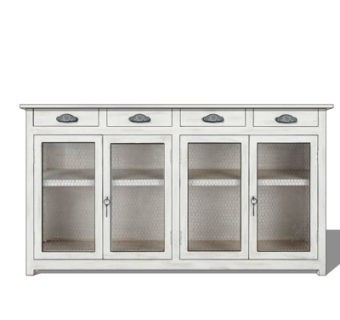 现代实木餐边柜su模型