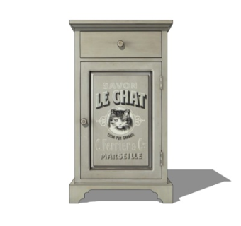 欧式实木床头柜su模型