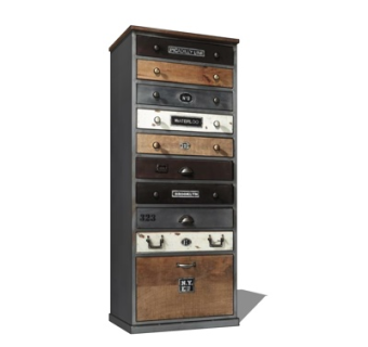 工业风实木边柜su模型