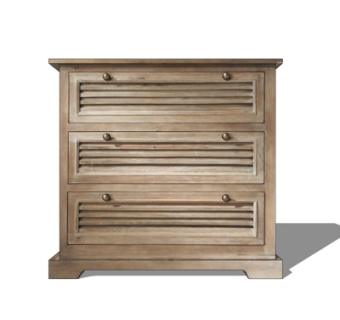 美式实木边柜su模型