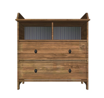 中式实木边柜su模型