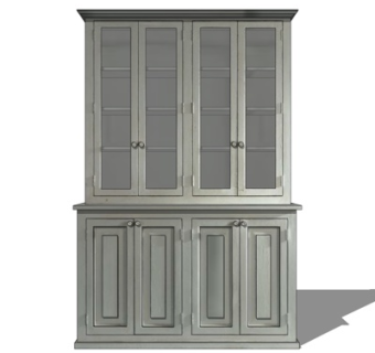 欧式实木衣柜su模型