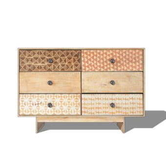 现代实木边柜su模型