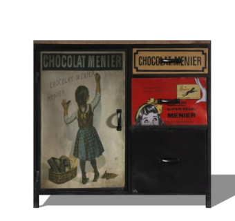 工业风实木边柜su模型