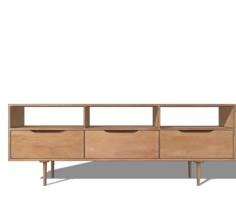 现代实木电视柜su模型