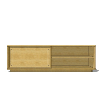 现代实木电视柜su模型