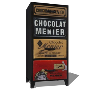 工业风实木边柜su模型