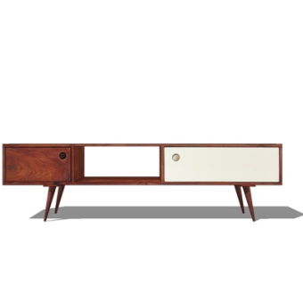 现代实木电视柜su模型