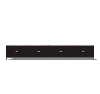 现代实木电视柜su模型