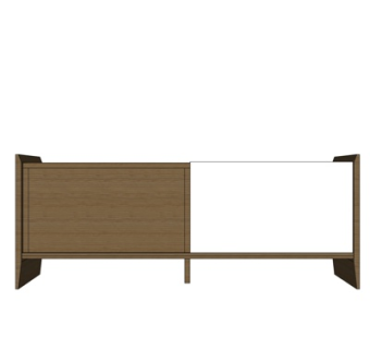 现代实木餐边柜su模型