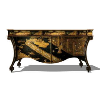 欧式古典端景柜su模型