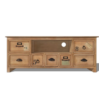 工业风实木边柜su模型