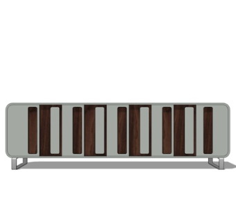 现代实木餐边柜su模型