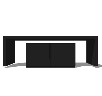 现代实木边柜su模型