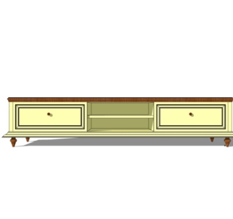 欧式实木电视柜su模型