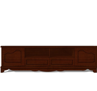 美式实木电视柜su模型