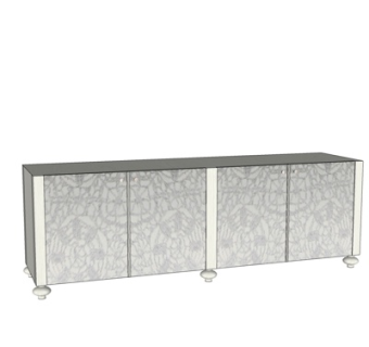 现代实木餐边柜su模型