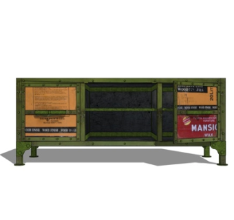 工业风餐边柜su模型