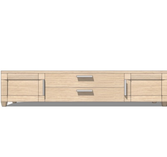 北欧原木电视柜su模型