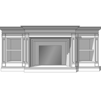 欧式实木边柜su模型