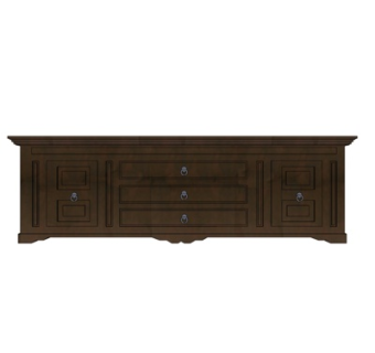 欧式实木电视柜su模型