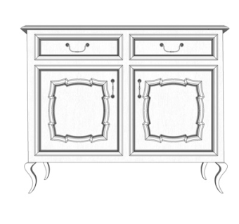 欧式实木边柜su模型