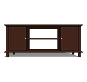 中式实木电视柜su模型