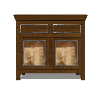 中式实木边柜su模型