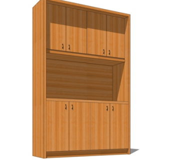 现代实木衣柜su模型