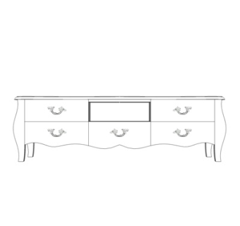 欧式实木电视柜su模型