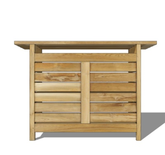 中式实木边柜su模型