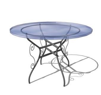 欧式玻璃茶几su模型