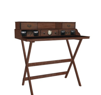 工业风实木书桌su模型