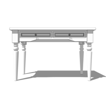 欧式实木书桌su模型