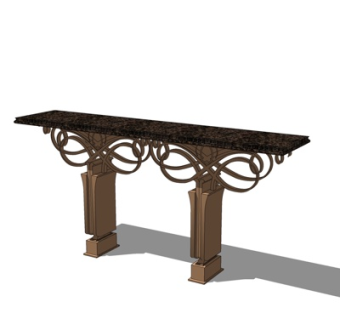 欧式实木端景台su模型