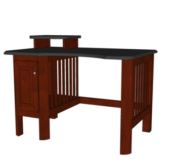 中式实木边柜su模型